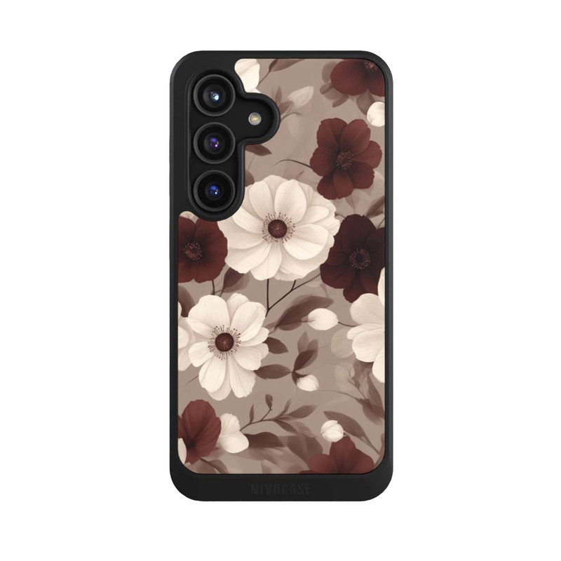 Galaxy S24 NIVOcore Negative Flower Bordeaux White with AI