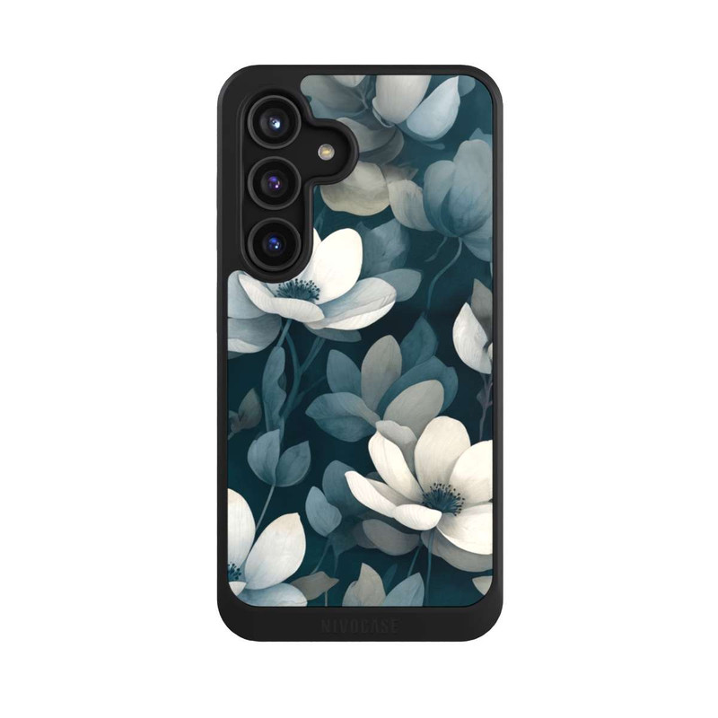 Galaxy S24 NIVOcore Negative Flower Petrol White with AI