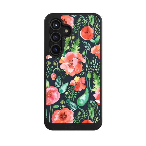 Samsung Galaxy S24 NIVOcore Mohnblumen Dunkle Wildnis