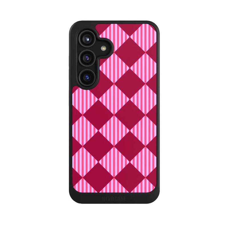 Galaxy S24 NIVOcore Rauten Muster Rot Rosa