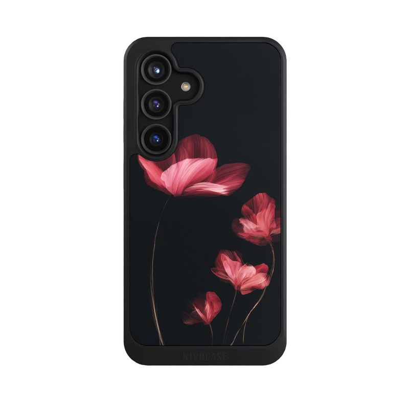 Galaxy S24 NIVOcore Fleurs Bordeaux Noires