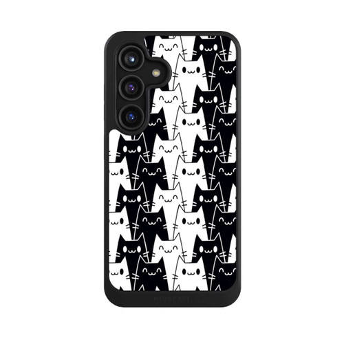 Samsung Galaxy S24 NIVOcore Katzentapete Schwarz Weiß