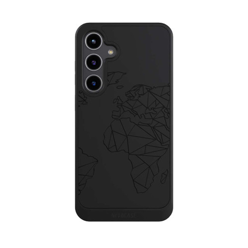 Samsung Galaxy S24+ NIVOcore Polygon Weltkarte Schwarz ohne Hintergrund