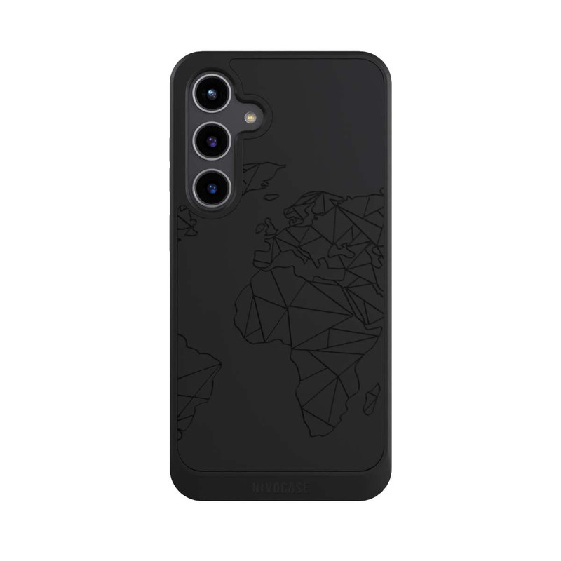 Galaxy S24 + NIVOcore Polygon Map Black transparent