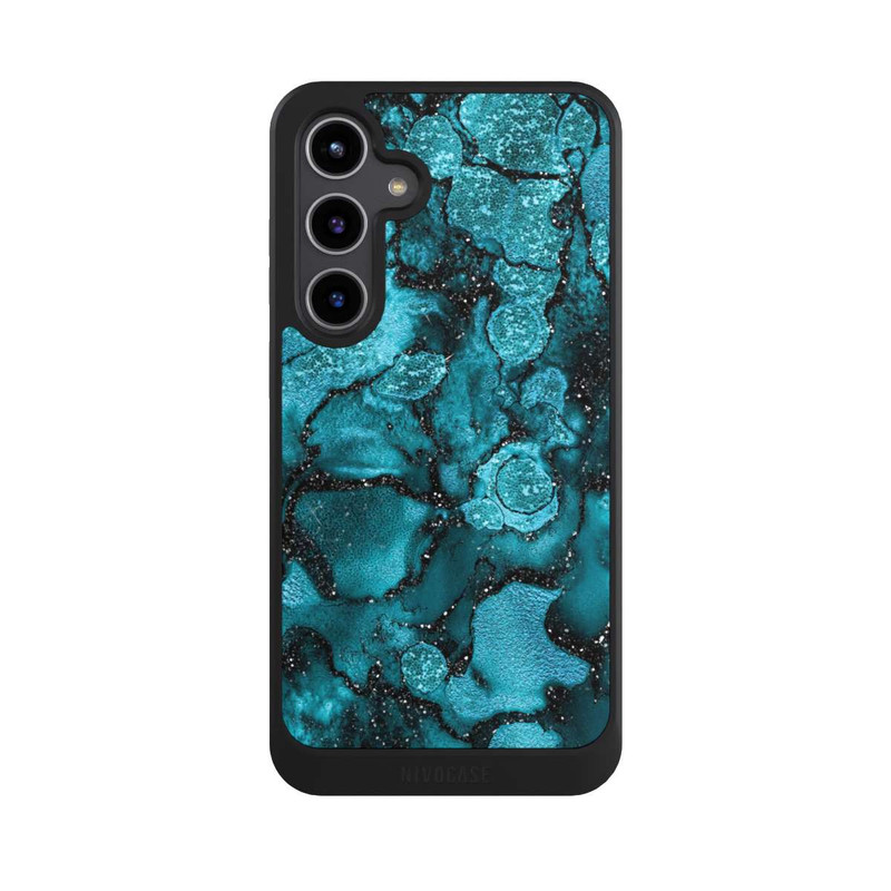 Galaxy S24 + NIVOcore  Blauer Glitzerlook