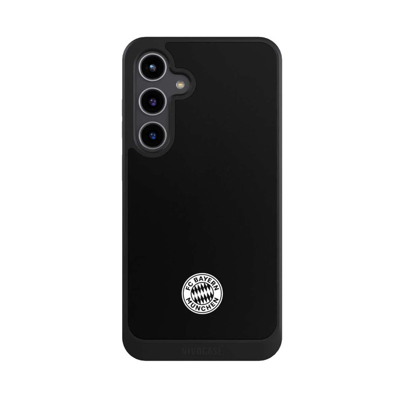 Galaxy S24 + NIVOcore Klassisches FCB Logo Klein - Weiß auf Schwarz