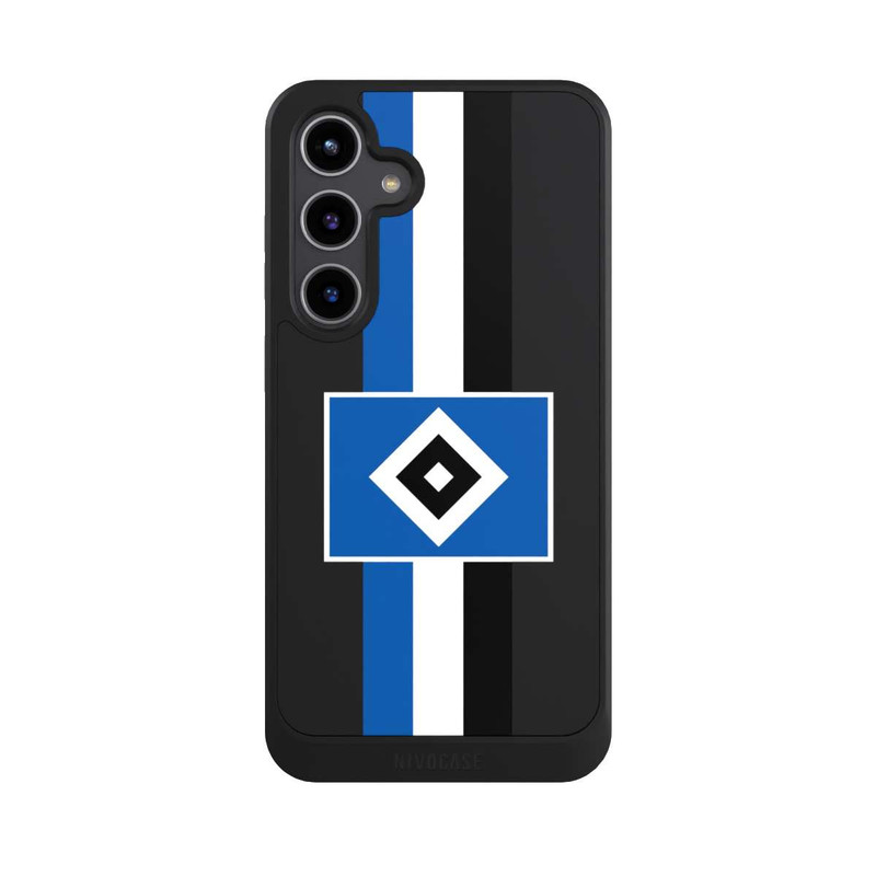 Galaxy S24 + NIVOcore HSV Streifen - Blau-Weiß-Schwarz - ohne Hintergrund