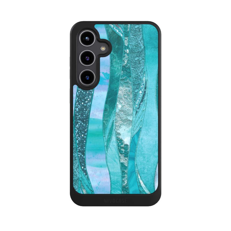 Galaxy S24 + NIVOcore Look pailleté glamour bleu