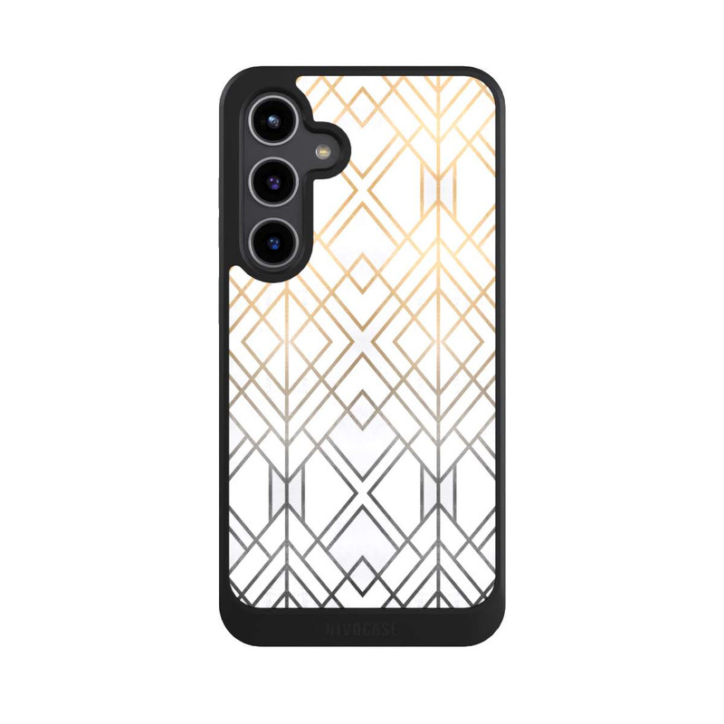 Galaxy S24 + NIVOcore Gold and Grey Geo Print
