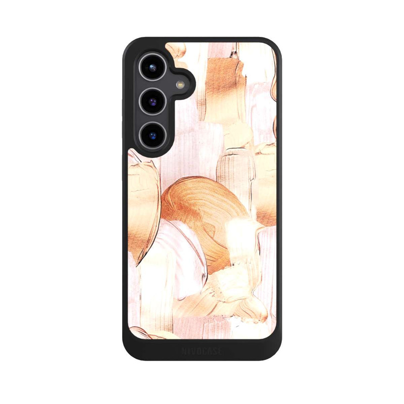 Galaxy S24 + NIVOcore Motif de pinceau blanc/or