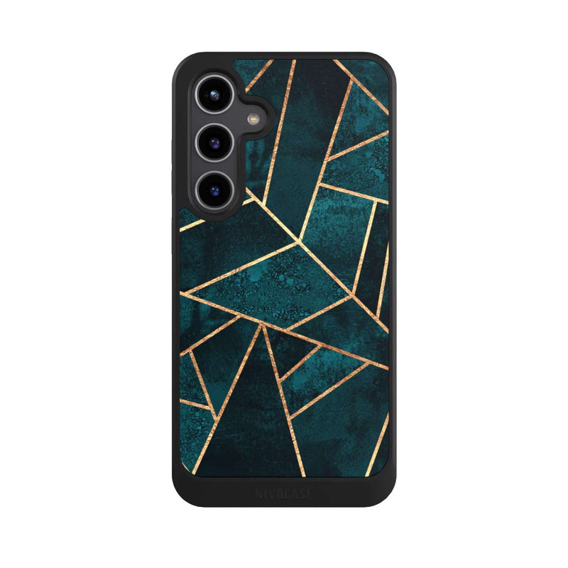 Galaxy S24 + NIVOcore Tief Blaugrün Stein Gold Druck