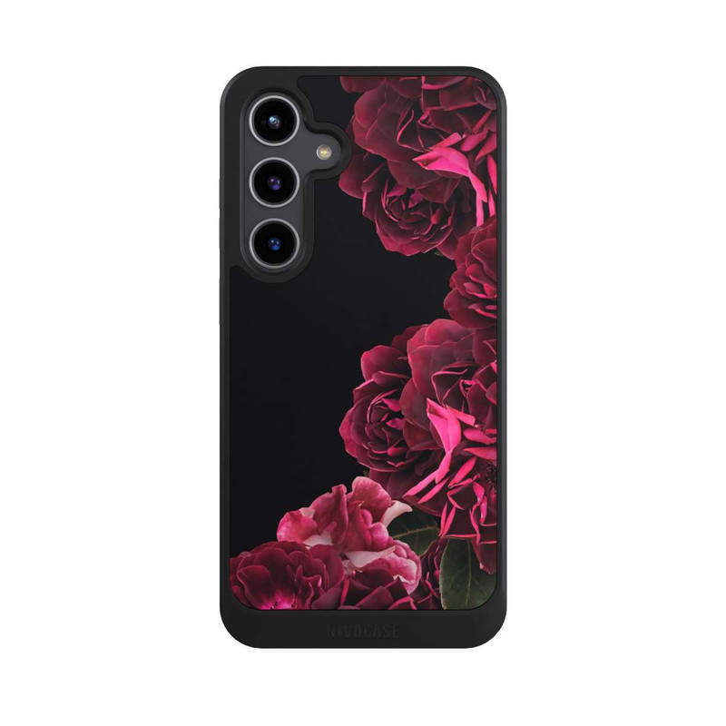 Galaxy S24 + NIVOcore Vintage Rosen auf Schwarz