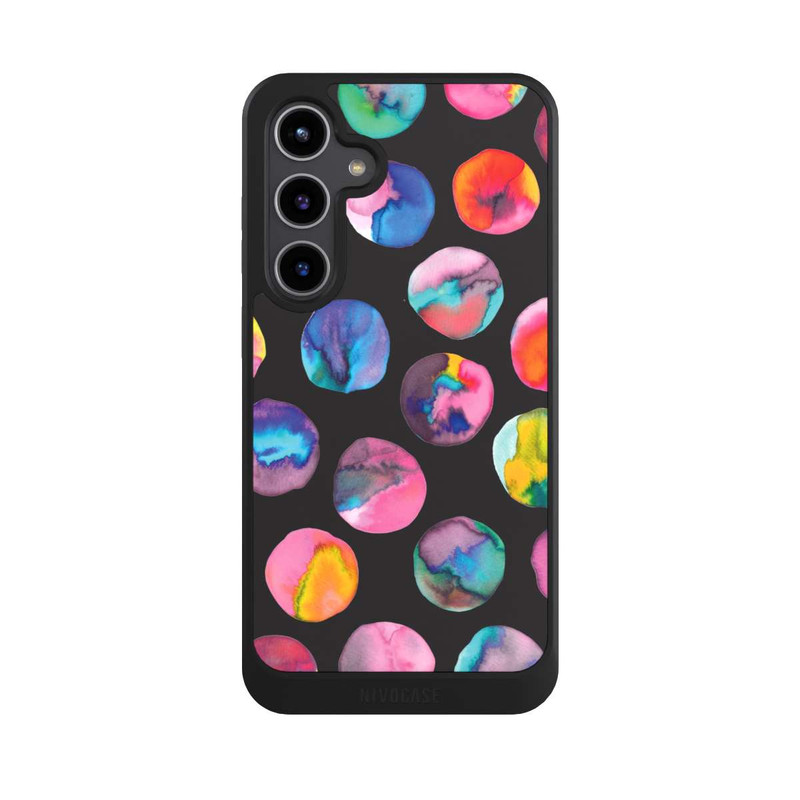 Galaxy S24 + NIVOcore Marbres d'encre colorés points noirs