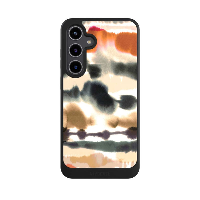 Galaxy S24 + NIVOcore Weiche nautische Aquarelllinien Orange