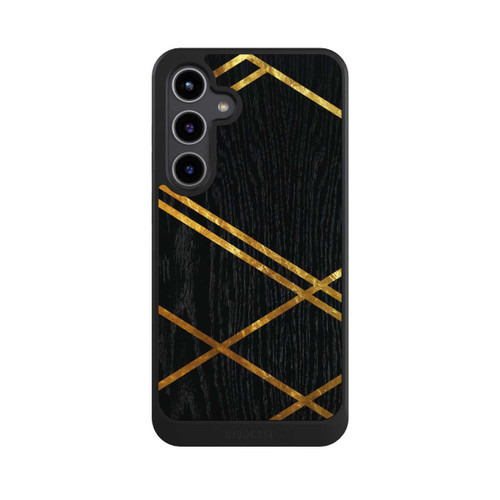Samsung Galaxy S24+ NIVOcore Schwarzes geometrisches Muster Goldene Streifen
