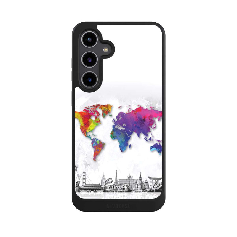 Galaxy S24 + NIVOcore Carte du monde avec l'horizon