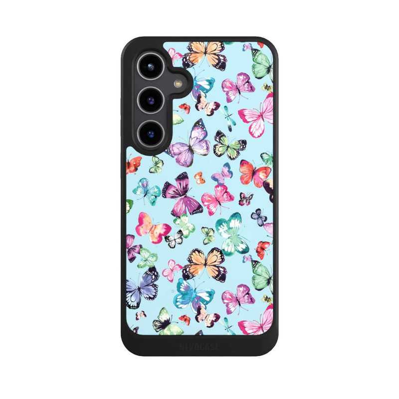 Galaxy S24 + NIVOcore Schmetterlinge rosa orange blau