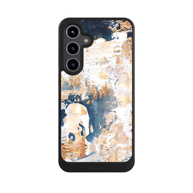 Galaxy S24 + NIVOcore Abstraktion Blau und Gold