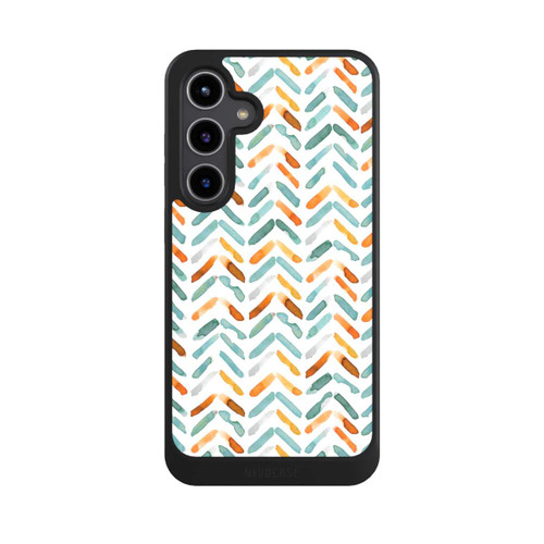Samsung Galaxy S24+ NIVOcore Elegantes Herbstchevron Blau Orange