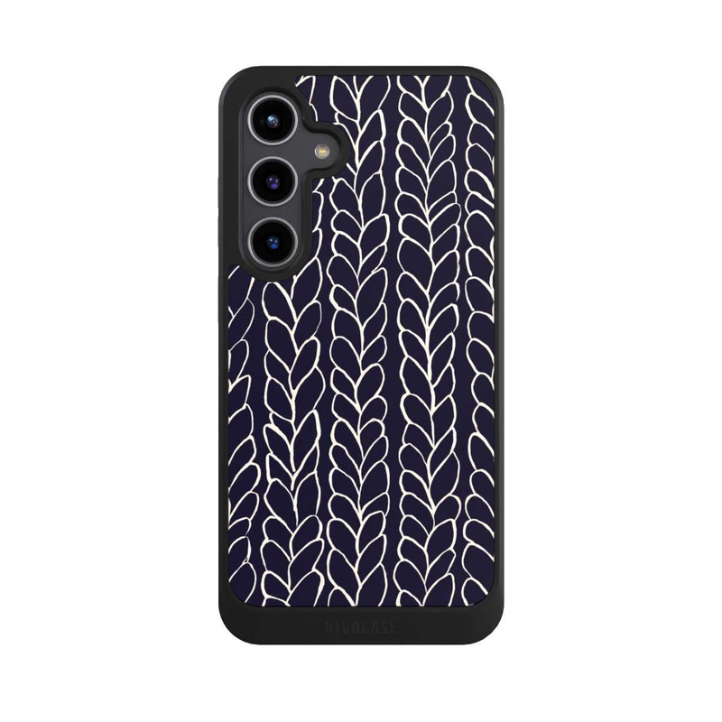 Galaxy S24 + NIVOcore gezeichnete Wollzöpfe Marine