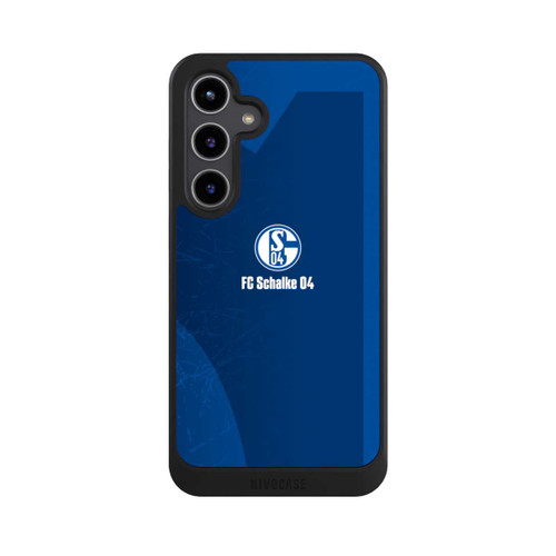 Samsung Galaxy S24+ NIVOcore Schalke 04 Blauer Hintergrund Mit Logo