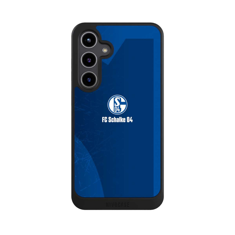 Galaxy S24 + NIVOcore Schalke 04 Blauer Hintergrund Mit Logo
