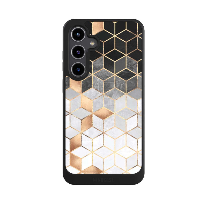 Galaxy S24 + NIVOcore Würfel dunkel und gold