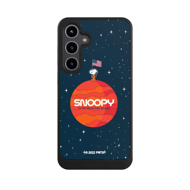 Galaxy S24 + NIVOcore Snoopy Voyageur de l'espace Orange