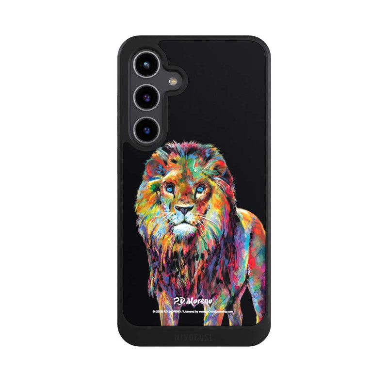 Galaxy S24 + NIVOcore Löwe Bunte Kunst von P.D. Moreno