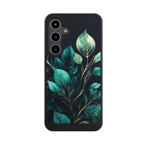 Samsung Galaxy S24+ NIVOcore Grüne Eukalyptus Blätter mit dunklem Hintergrund mit KI