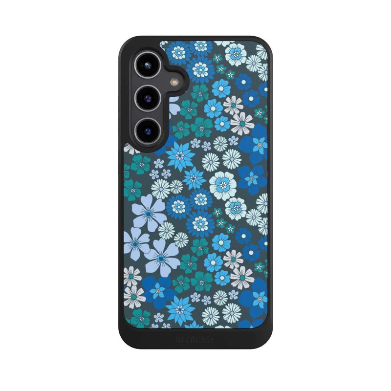 Galaxy S24 + NIVOcore Fleurs bleues DeinDesign
