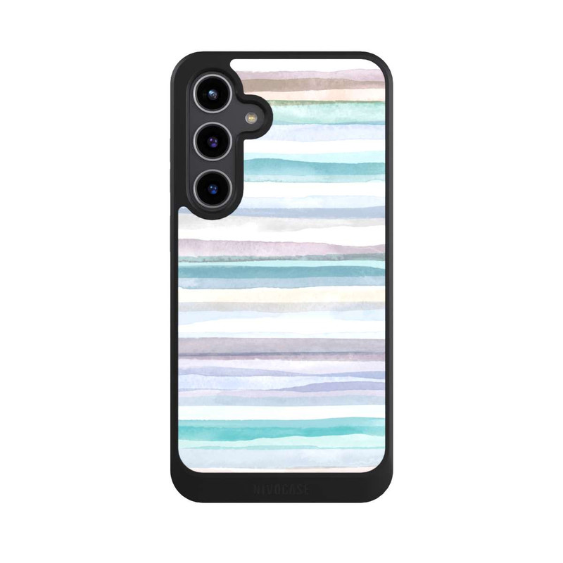 Galaxy S24 + NIVOcore Rayures pastel bleu