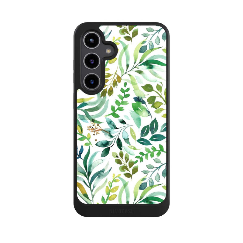 Galaxy S24 + NIVOcore Aquarelle Palmes Feuilles Botanique Vert