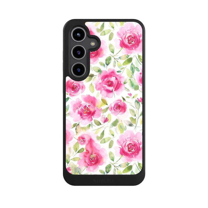 Galaxy S24 + NIVOcore Aquarelle de roses fraîches