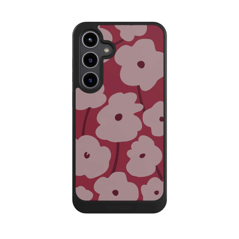 Galaxy S24 + NIVOcore Minimalistische Blumen Bordeaux