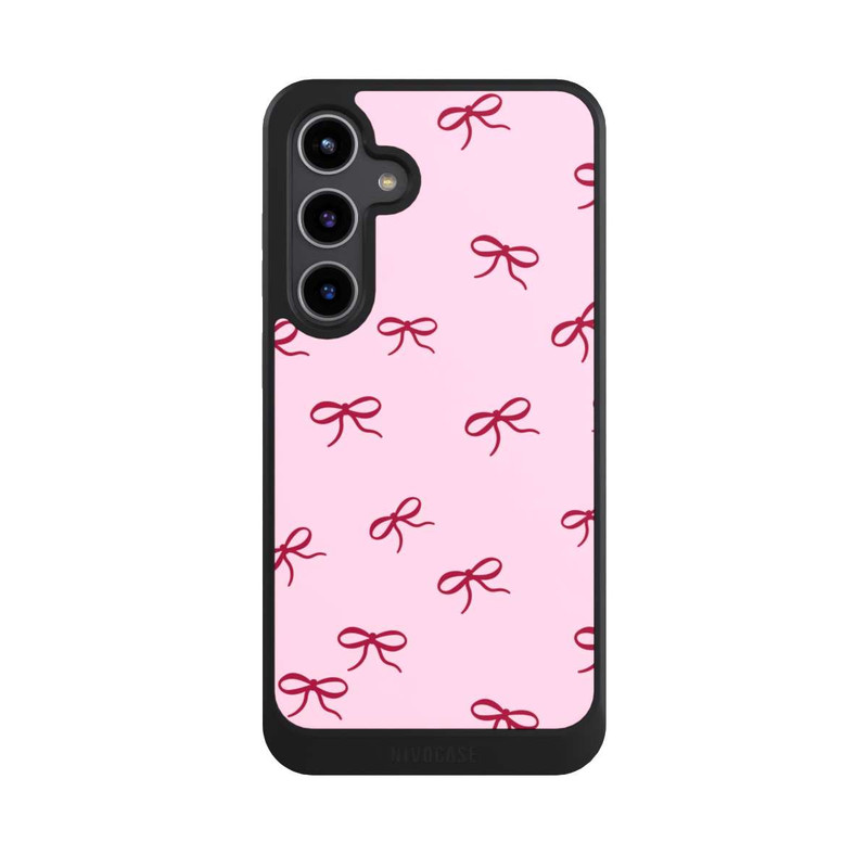 Galaxy S24 + NIVOcore Schleifen Muster Rot Pink