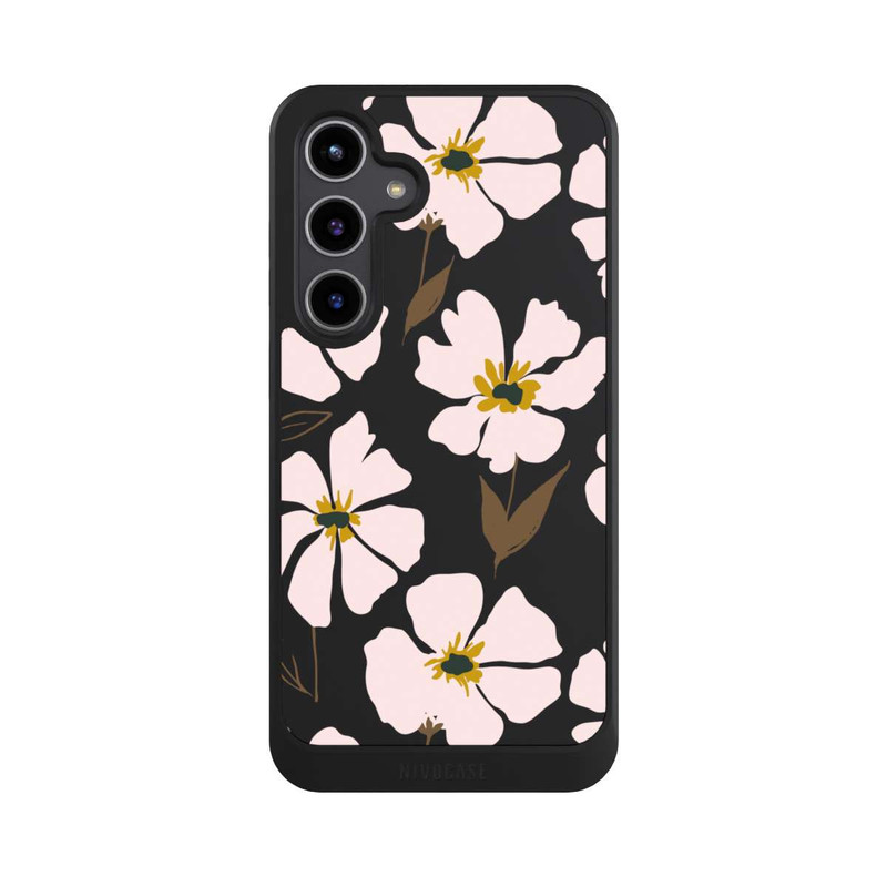 Galaxy S24 + NIVOcore Simple Pastell Flowers Rose Transparent