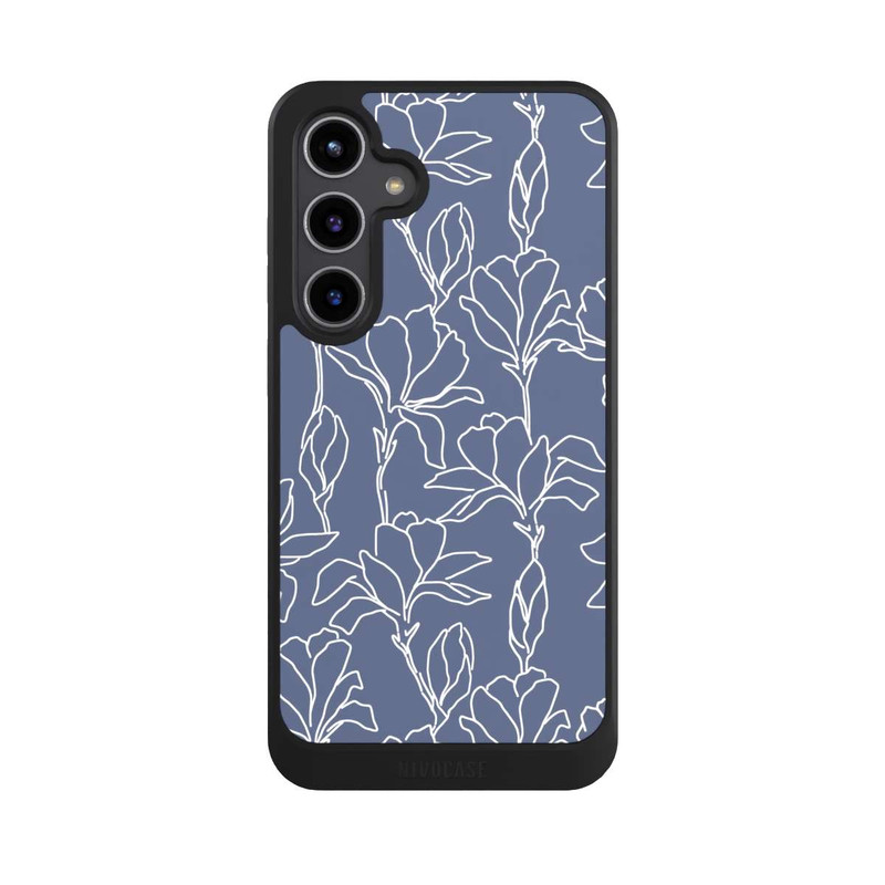 Galaxy S24 + NIVOcore Flower Silhouettes on Blue