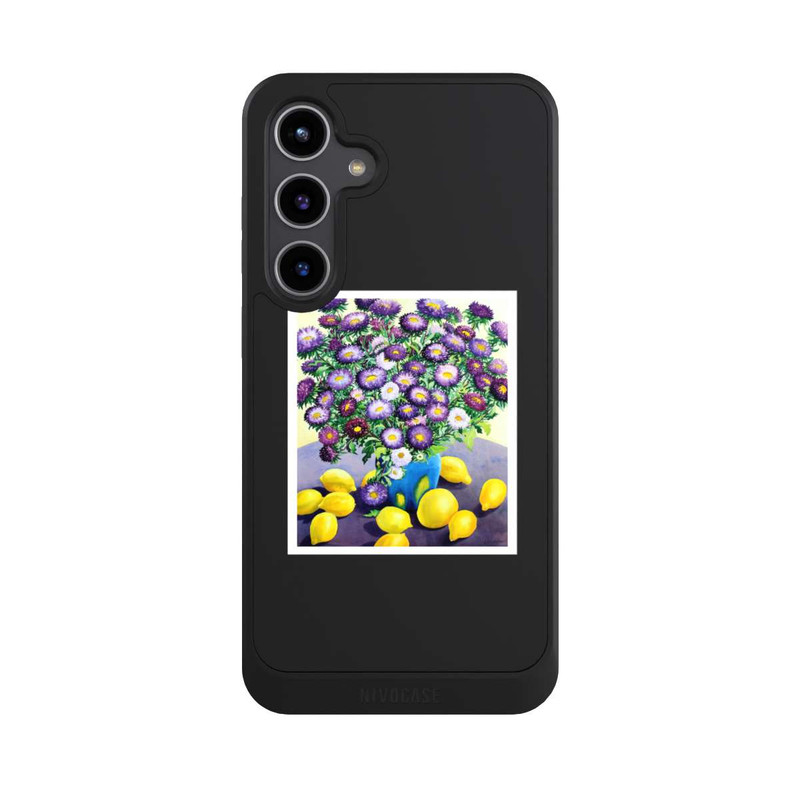 Galaxy S24 + NIVOcore Purple Asters and Lemons by Christopher Ryland