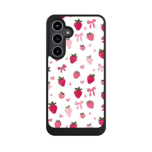 Samsung Galaxy S24+ NIVOcore Erdbeer Herz Schleifen Muster Pink