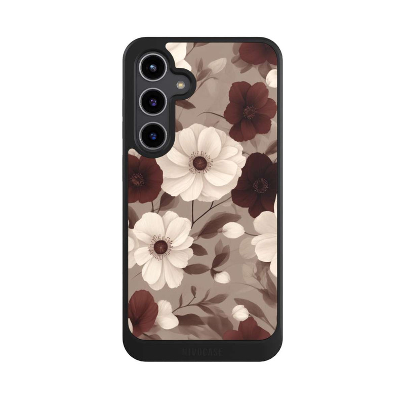 Galaxy S24 + NIVOcore Negative Flower Bordeaux White with AI