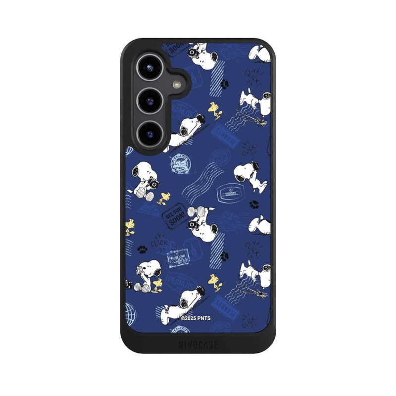 Galaxy S24 + NIVOcore Peanuts Travel Stamps Pattern Blue