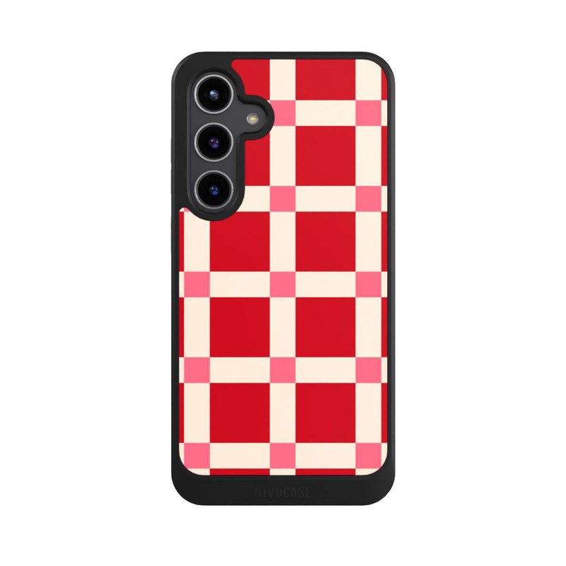Galaxy S24 + NIVOcore Big Red Checked Pattern
