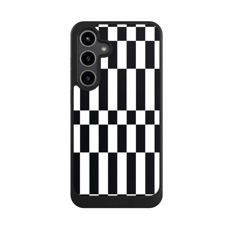 Galaxy S24 + NIVOcore Checked Abstract Bold Black and White Color Block