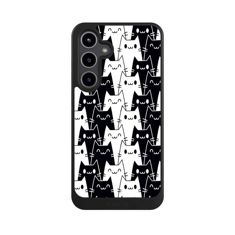 Galaxy S24 + NIVOcore Papier Peint Chat Noir Blanc