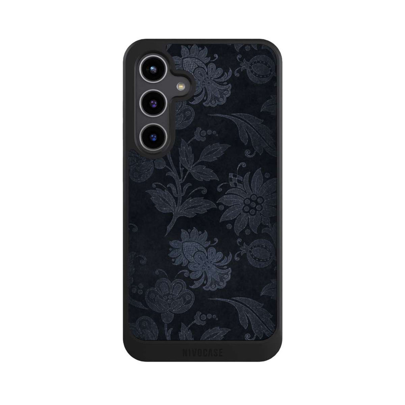 Galaxy S24 + NIVOcore  Silberne Blumen auf Samt