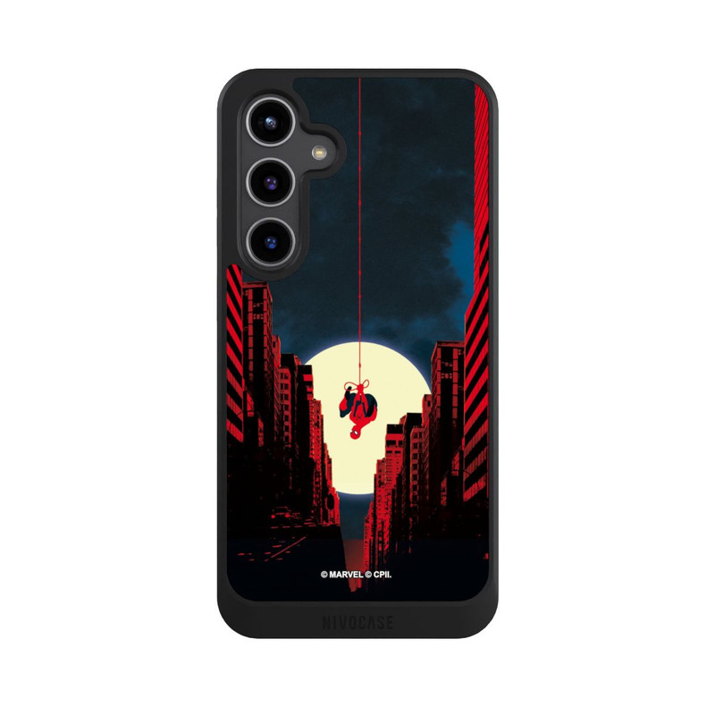 Galaxy S24 + NIVOcore Spider-Man Marvel between Skyscrapers