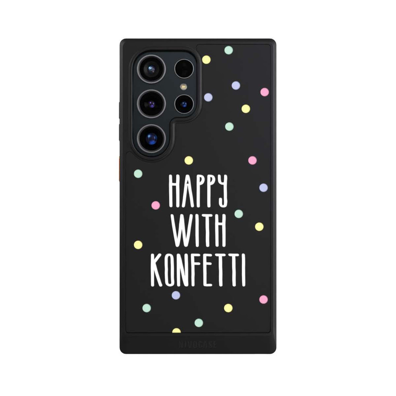 Galaxy S24 Ultra NIVOcore Happy with Konfetti White ohne Hintergrund