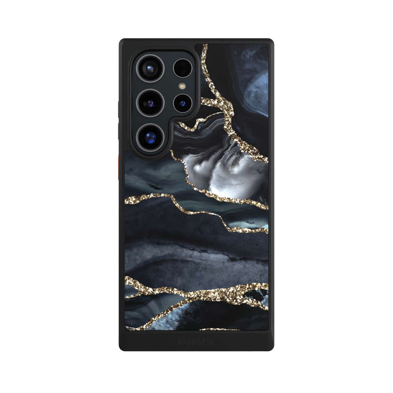 Galaxy S24 Ultra NIVOcore Dunkler Marmor Gold Glitzerlook