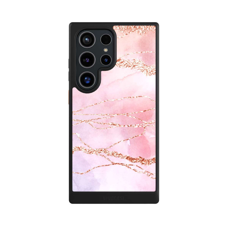 Galaxy S24 Ultra NIVOcore Marmor Girly Rose Look Pailleté
